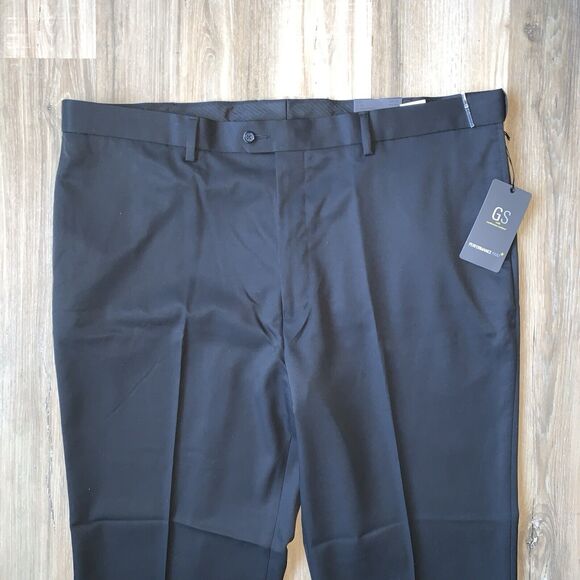 New NWT GS Gray Performance Flat Front Dress Pants Mens Plus Size 46x30 - Picture 2 of 13